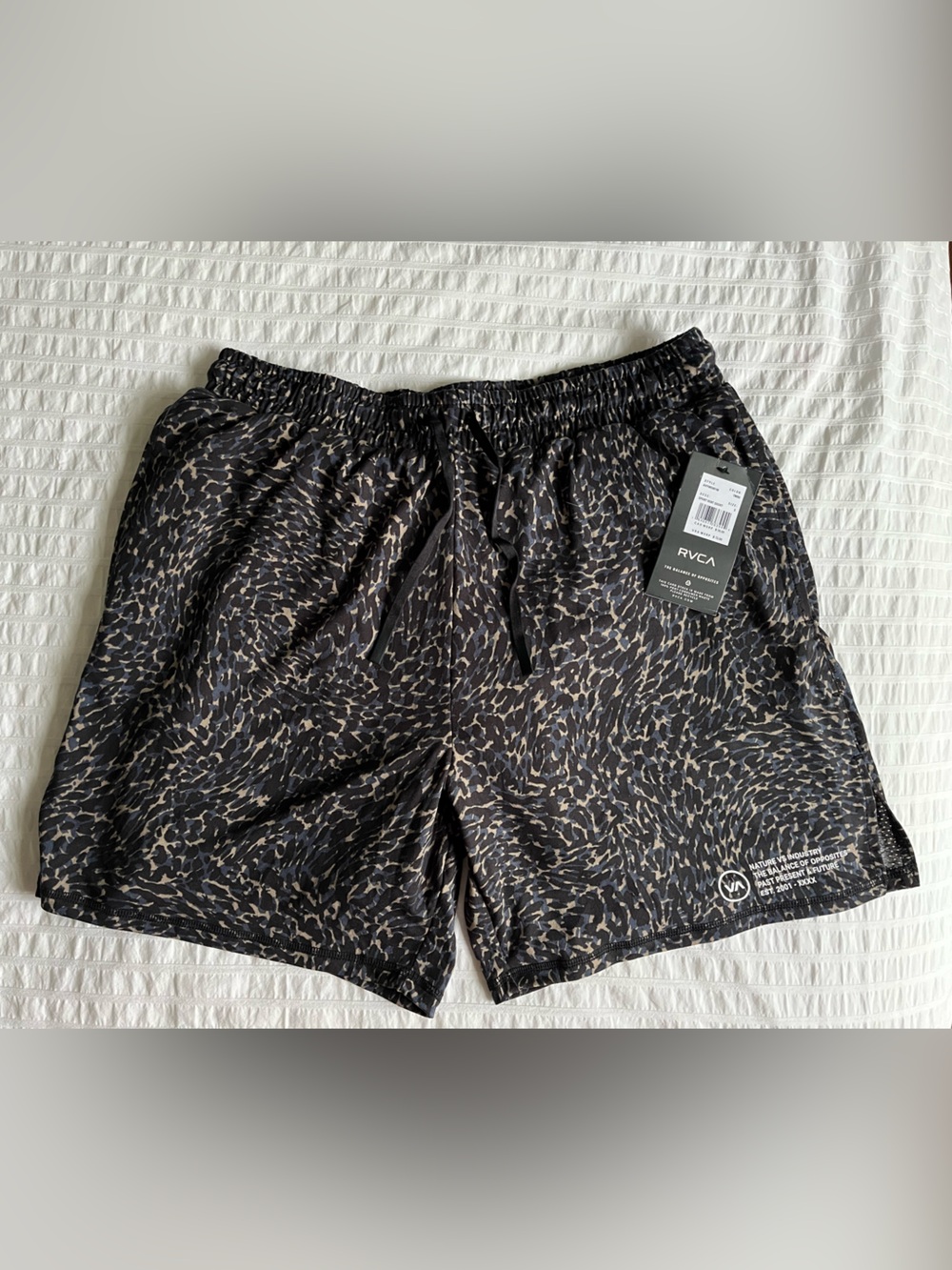 RVCA Black and Tan Athletic Shorts